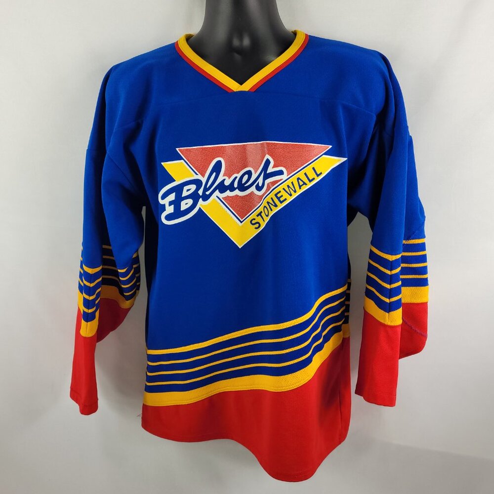 Stonewall Blues Vintage Winnipeg Minor Hockey Jersey Mens size Small